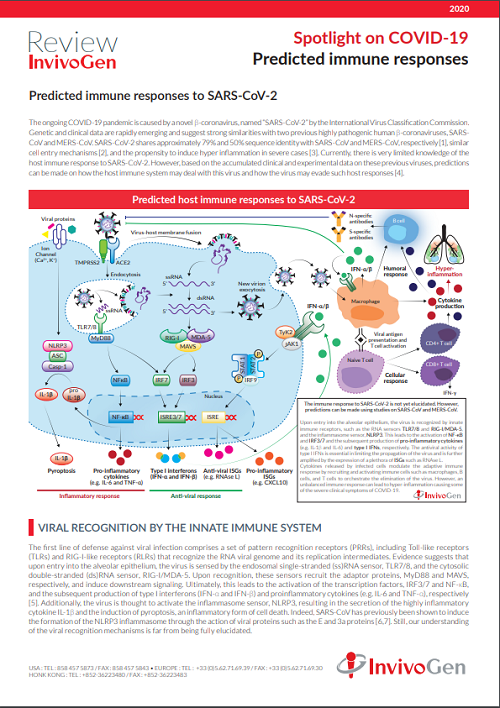 Predicted immune responses to SARS-CoV-2